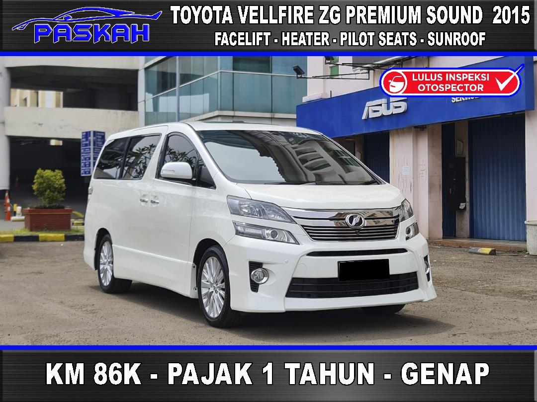 2015 Toyota Vellfire 2.4 ZG - Foto 1 dari 9