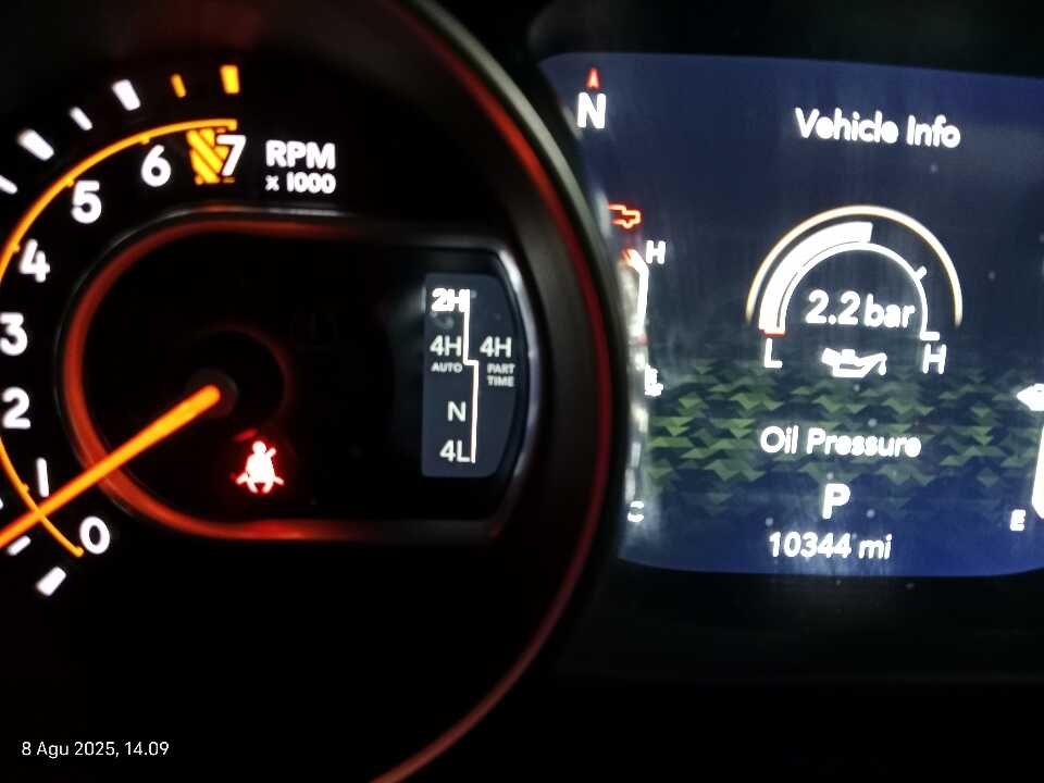 Foto Mobil Bekas Odometer Jeep Wrangler 3.6 tahun 2023
